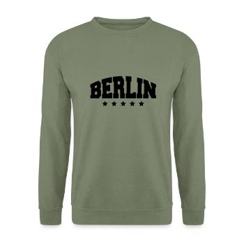 berlin_af1 - Sweat-shirt Unisexe - vert militaire - Devant - Alina (178cm) & Michal (187cm)