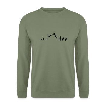 Puls Reiseenduro GS 2 Colors - Unisex Pullover - Armeegrün - Vorne - Alina (178cm) & Michal (187cm)