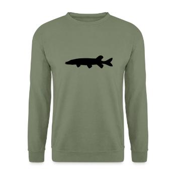 hecht__f1 - Sweat-shirt Unisexe - vert militaire - Devant - Alina (178cm) & Michal (187cm)
