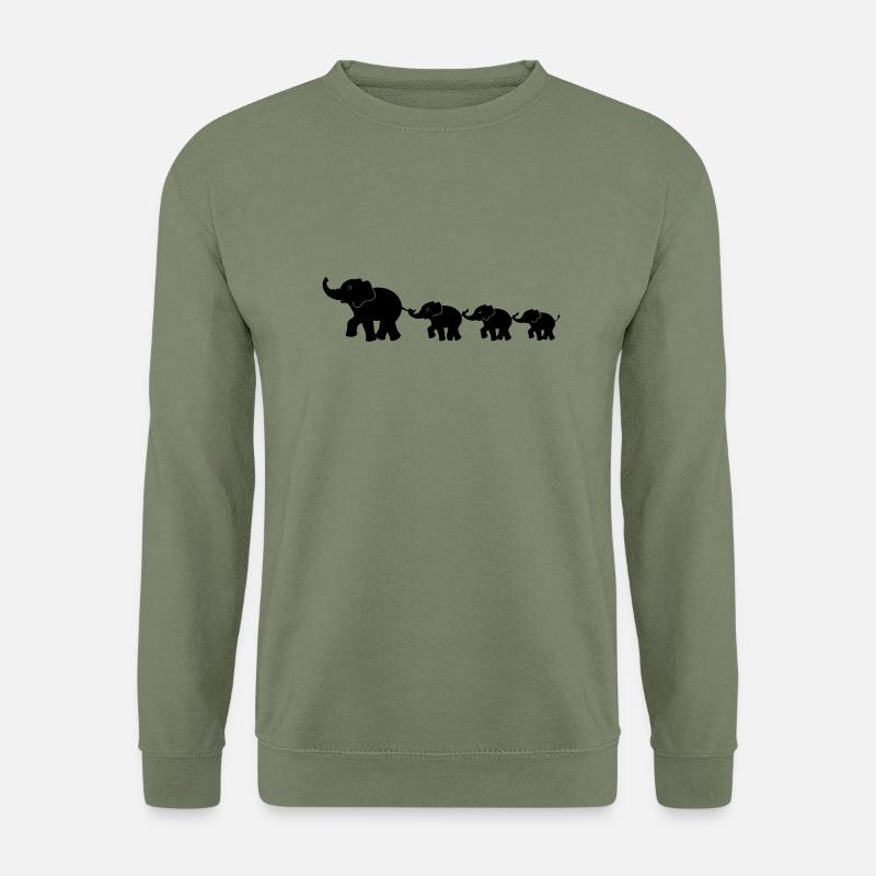 Elephanten Familie - Unisex Pullover - Armeegrün