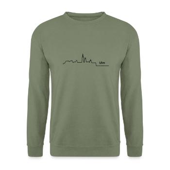 ulm skyline - Unisex Sweatshirt - army green - Front - Alina (178cm) & Michal (187cm)