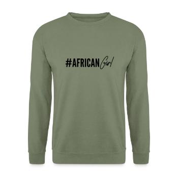 african girl hashtag - Unisex Pullover - Armeegrün - Vorne - Alina (178cm) & Michal (187cm)