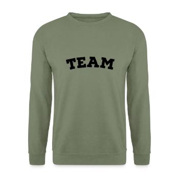 Team - Unisex Pullover - Armeegrün - Vorne - Alina (178cm) & Michal (187cm)