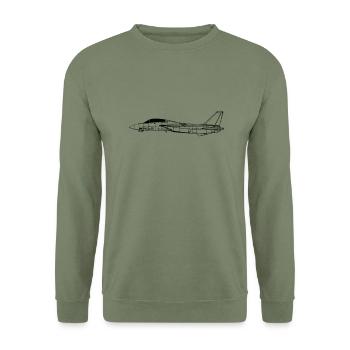 f14_vec_1 de - Unisex Pullover - Armeegrün - Vorne - Alina (178cm) & Michal (187cm)