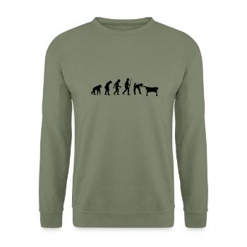 Évolution du billard - Sweat-shirt Unisexe - vert militaire - Devant - Alina (178cm) & Michal (187cm)
