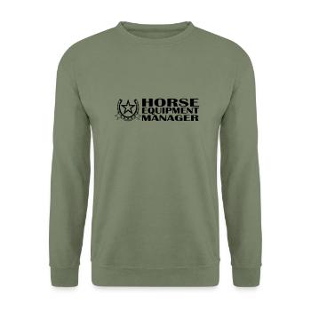 Horse Equipment Manager 2 Turniertrottel - Unisex Pullover - Armeegrün - Vorne - Alina (178cm) & Michal (187cm)