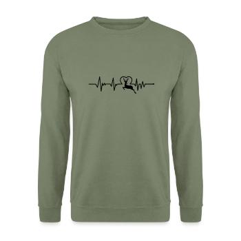 Rentier - Unisex Pullover - Armeegrün - Vorne - Alina (178cm) & Michal (187cm)