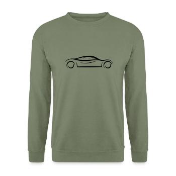cool car logo mobile driver license driving fast - Unisex Sweatshirt - army green - Front - Alina (178cm) & Michal (187cm)