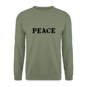 Peace - Sweat-shirt Unisexe - vert militaire - Devant - Alina (178cm) & Michal (187cm)