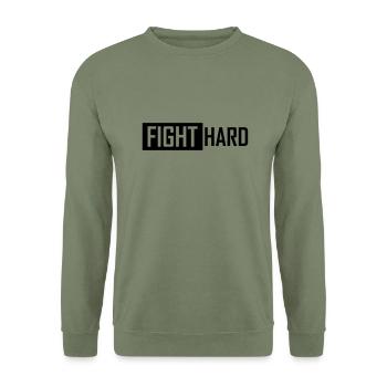 fight hard - Sweat-shirt Unisexe - vert militaire - Devant - Alina (178cm) & Michal (187cm)