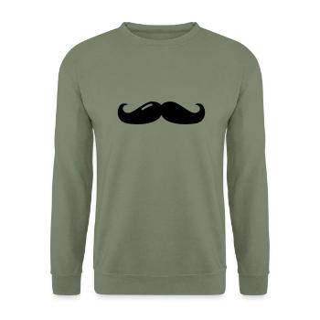 mustache - moustache - beard - bart - Unisex Pullover - Armeegrün - Vorne - Alina (178cm) & Michal (187cm)