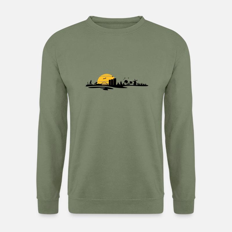 Skyline - Küste Fehmarn - Unisex Pullover - Armeegrün