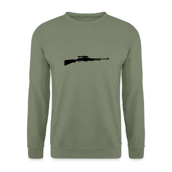 Gewehr - Unisex Pullover - Armeegrün - Vorne - Alina (178cm) & Michal (187cm)