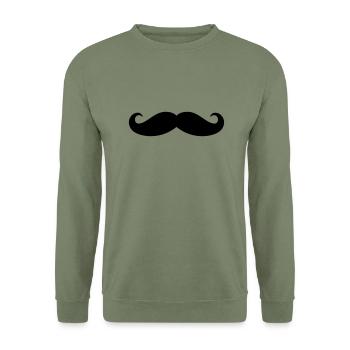 Mustache - Unisex Pullover - Armeegrün - Vorne - Alina (178cm) & Michal (187cm)
