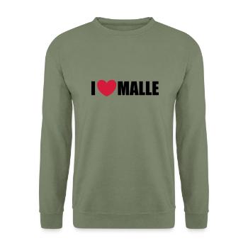 Malle - Unisex Pullover - Armeegrün - Vorne - Alina (178cm) & Michal (187cm)