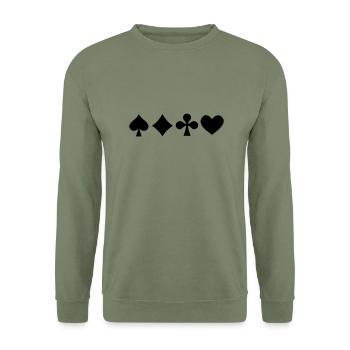 Poker - Unisex Sweatshirt - army green - Front - Alina (178cm) & Michal (187cm)