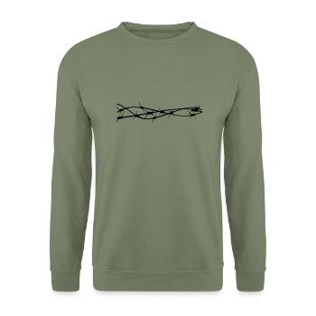 Barbed wire - Unisex Sweatshirt - army green - Front - Alina (178cm) & Michal (187cm)