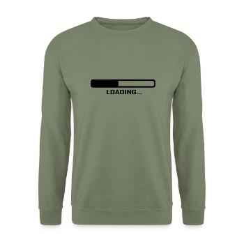 Loading Bar - Computer - Unisex Sweatshirt - army green - Front - Alina (178cm) & Michal (187cm)