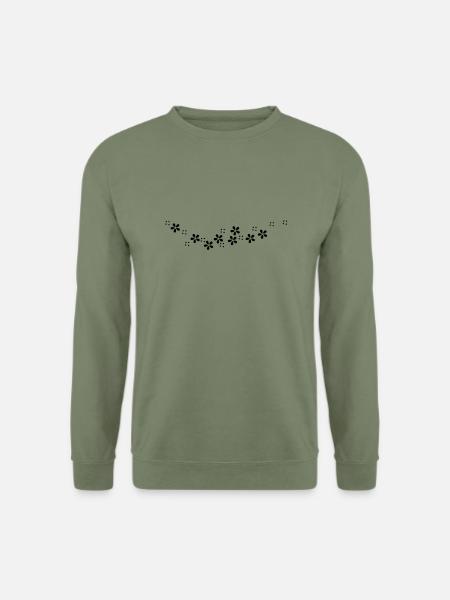 Blumen-Girlande / flower garland (b, 1c) - Unisex Pullover - Armeegrün