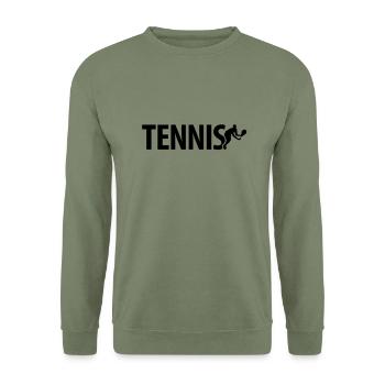 tennis_logo_c1 - Sweat-shirt Unisexe - vert militaire - Devant - Alina (178cm) & Michal (187cm)