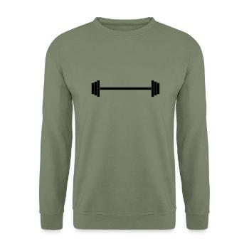 Barbell 1c - Unisex Sweatshirt - army green - Front - Alina (178cm) & Michal (187cm)
