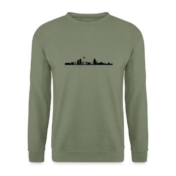Skyline - London - Unisex Pullover - Armeegrün - Vorne - Alina (178cm) & Michal (187cm)