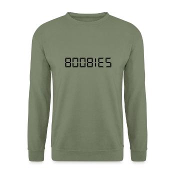 brüste - Unisex Pullover - Armeegrün - Vorne - Alina (178cm) & Michal (187cm)