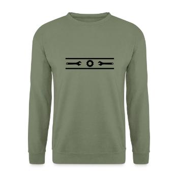 GARAGE - Sweat-shirt Unisexe - vert militaire - Devant - Alina (178cm) & Michal (187cm)