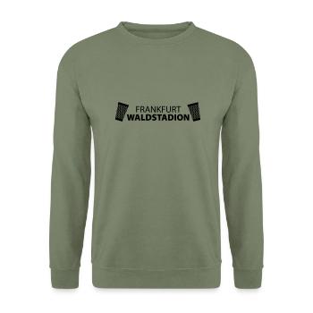 FRANKFURT WALDSTADION – Fussball Apfelwein Gerippt - Unisex Pullover - Armeegrün - Vorne - Alina (178cm) & Michal (187cm)