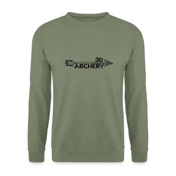 3D Archery Pfeil und Bogen Bogenschießen Longbow - Unisex Pullover - Armeegrün - Vorne - Alina (178cm) & Michal (187cm)