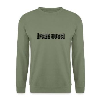 Free Hugs! - Unisex Pullover - Armeegrün - Vorne - Alina (178cm) & Michal (187cm)