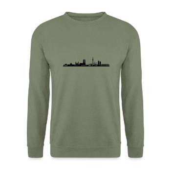 Skyline - München 2018 - Unisex Pullover - Armeegrün - Vorne - Alina (178cm) & Michal (187cm)