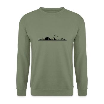 Skyline - Fehmarn - Unisex Pullover - Armeegrün - Vorne - Alina (178cm) & Michal (187cm)
