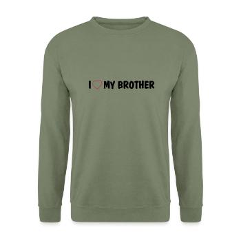I love my brother - Unisex Sweatshirt - army green - Front - Alina (178cm) & Michal (187cm)