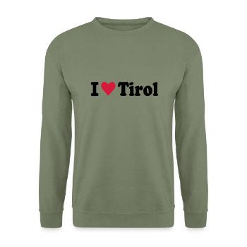 Tirol - Unisex Pullover - Armeegrün - Vorne - Alina (178cm) & Michal (187cm)