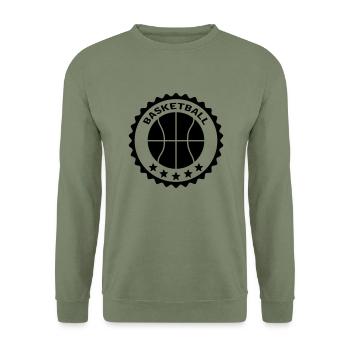 Basketball Stamp Logo Design - Unisex Sweatshirt - army green - Front - Alina (178cm) & Michal (187cm)