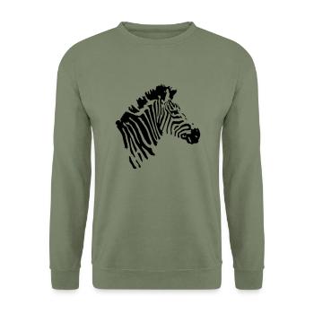 zebra animal - Unisex Pullover - Armeegrün - Vorne - Alina (178cm) & Michal (187cm)