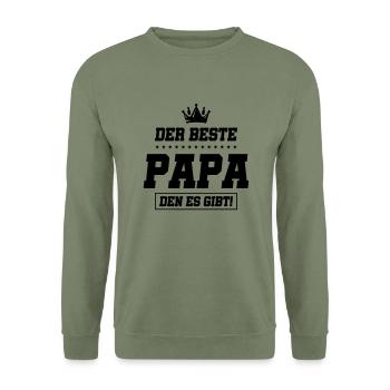 der beste papa den es gibt - Unisex Pullover - Armeegrün - Vorne - Alina (178cm) & Michal (187cm)
