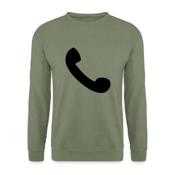 Phone - Unisex Sweatshirt - army green - Front - Alina (178cm) & Michal (187cm)