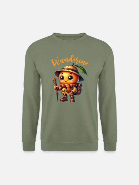 WANDERINE - WANDERER - MANDARINE - WANDERLUST - Unisex Pullover - Armeegrün