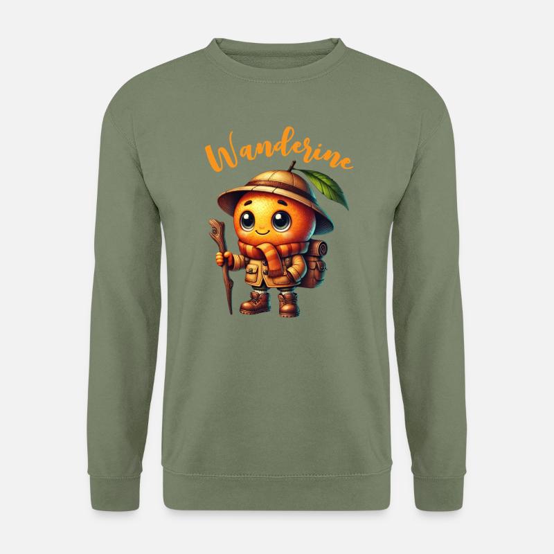 WANDERINE - WANDERER - MANDARINE - WANDERLUST - Unisex Pullover - Armeegrün