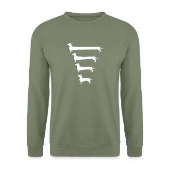 Dachshund Dachshund Dogs Animals Stretch Funny - Unisex Sweatshirt - army green - Front - Alina (178cm) & Michal (187cm)