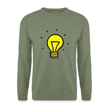 Ampoule - idée - Sweat-shirt Unisexe - vert militaire - Devant - Alina (178cm) & Michal (187cm)