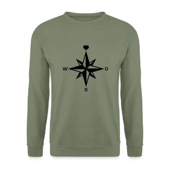 north_heart_072011_a_1c - Sweat-shirt Unisexe - vert militaire - Devant - Alina (178cm) & Michal (187cm)