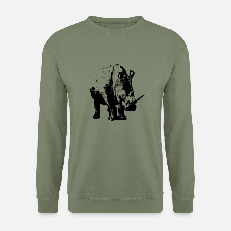 White Rhinoceros (shadow only) - Unisex Sweatshirt - army green