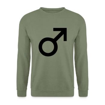 mars_and_male_symbol - Sweat-shirt Unisexe - vert militaire - Devant - Alina (178cm) & Michal (187cm)