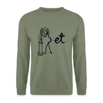 Poet, Bilderrätsel - Unisex Pullover - Armeegrün - Vorne - Alina (178cm) & Michal (187cm)