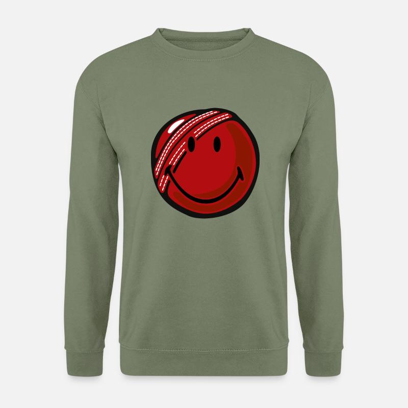 Smiley Cricket Ball - Unisex Pullover - Armeegrün
