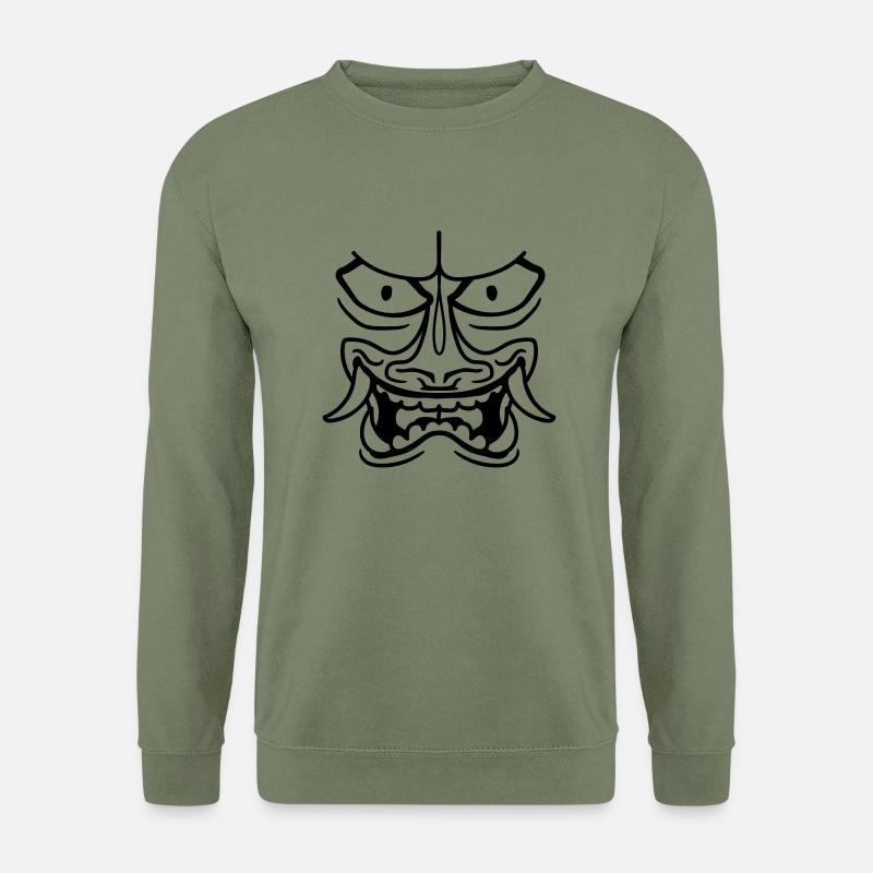 gesicht kopf boese - Unisex Pullover - Armeegrün