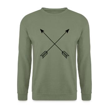 Hipster Arrows, Vintage, Hipsters, Arrow - Unisex Sweatshirt - army green - Front - Alina (178cm) & Michal (187cm)